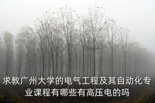 求教廣州大學的電氣工程及其自動化專業課程有哪些有高壓電的嗎