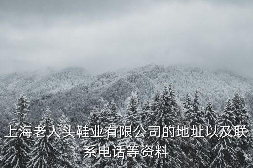 上海老人頭鞋業有限公司的地址以及聯系電話等資料