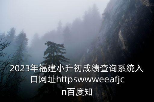 2023年福建小升初成績查詢系統(tǒng)入口網(wǎng)址httpswwweeafjcn百度知