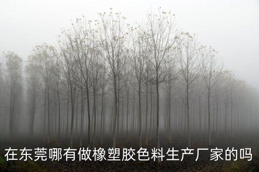 在東莞哪有做橡塑膠色料生產廠家的嗎