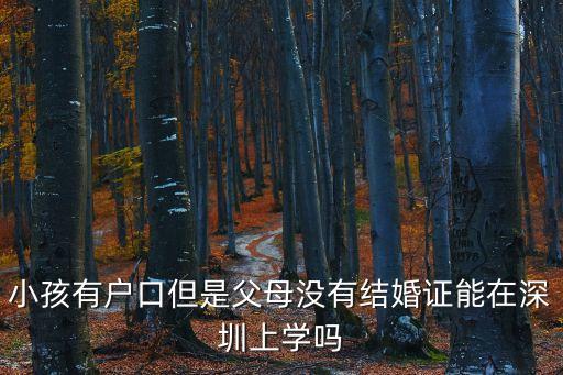 小孩有戶口但是父母沒有結婚證能在深圳上學嗎