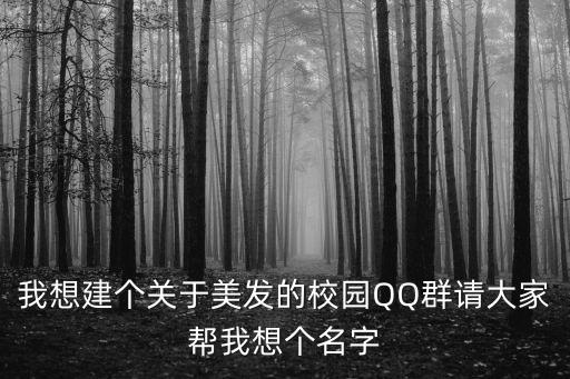 我想建個關于美發的校園QQ群請大家幫我想個名字