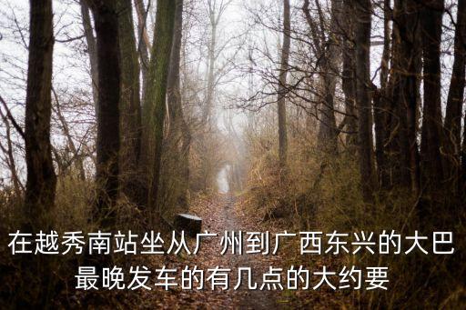 在越秀南站坐從廣州到廣西東興的大巴最晚發車的有幾點的大約要