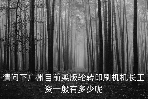 請問下廣州目前柔版輪轉印刷機機長工資一般有多少呢