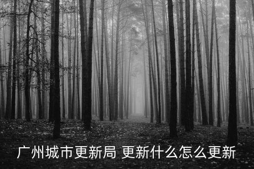 廣州城市更新局 更新什么怎么更新