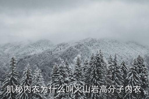 肌秘內衣為什么叫火山巖高分子內衣