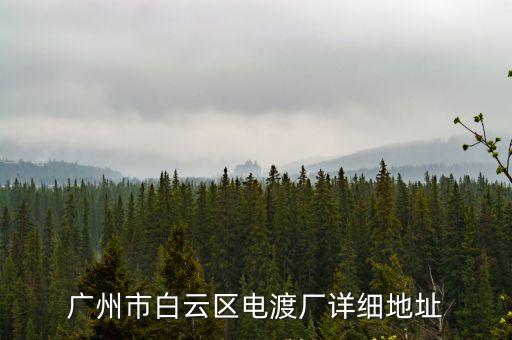 廣州市白云區電渡廠詳細地址