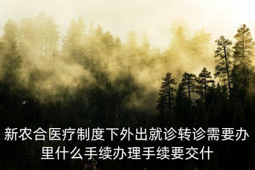 新農合醫療制度下外出就診轉診需要辦里什么手續辦理手續要交什