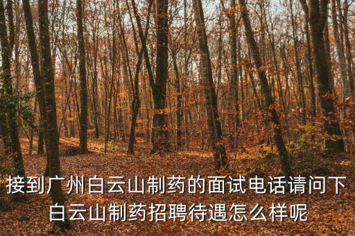 接到廣州白云山制藥的面試電話請問下白云山制藥招聘待遇怎么樣呢