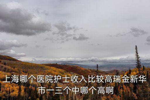 上海哪個醫院護士收入比較高瑞金新華 市一三個中哪個高啊