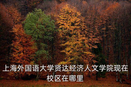 上海外國語大學(xué)賢達(dá)經(jīng)濟(jì)人文學(xué)院現(xiàn)在校區(qū)在哪里
