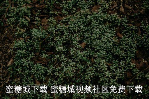 蜜糖城下載 蜜糖城視頻社區(qū)免費(fèi)下載
