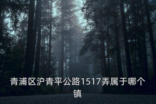 青浦區滬青平公路1517弄屬于哪個鎮