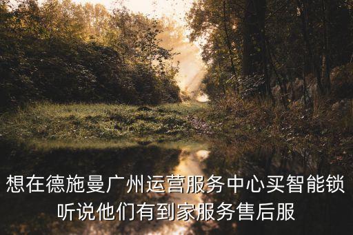 想在德施曼廣州運(yùn)營(yíng)服務(wù)中心買智能鎖聽說他們有到家服務(wù)售后服
