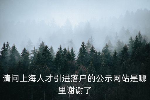 請(qǐng)問上海人才引進(jìn)落戶的公示網(wǎng)站是哪里謝謝了