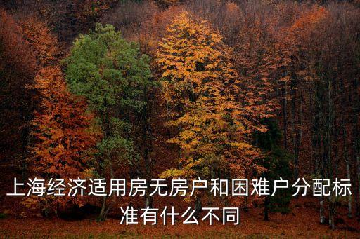 上海經濟適用房無房戶和困難戶分配標準有什么不同