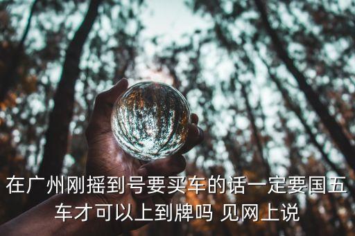廣州買車5，在廣州剛搖到號要買車的話一定要國五車才可以上到牌嗎 見網上說