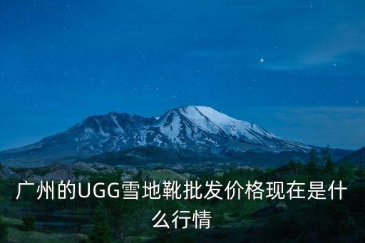 廣州的UGG雪地靴批發價格現在是什么行情