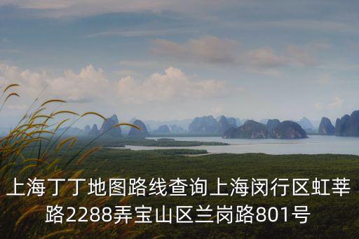 上海丁丁地圖路線查詢上海閔行區(qū)虹莘路2288弄寶山區(qū)蘭崗路801號