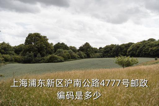 上海浦東新區(qū)滬南公路4777號郵政編碼是多少