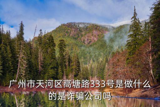 廣州市天河區高塘路333號是做什么的是詐騙公司嗎
