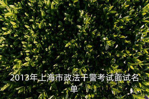 2013年上海市政法干警考試面試名單