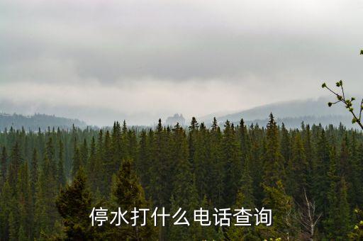 停水打什么電話查詢