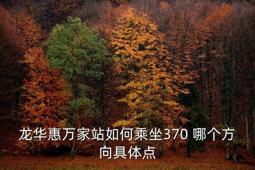 龍華惠萬家站如何乘坐370 哪個方向具體點