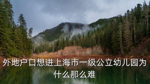 外地戶口想進上海市一級公立幼兒園為什么那么難
