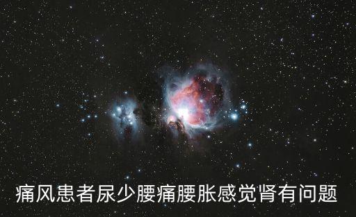 痛風患者尿少腰痛腰脹感覺腎有問題