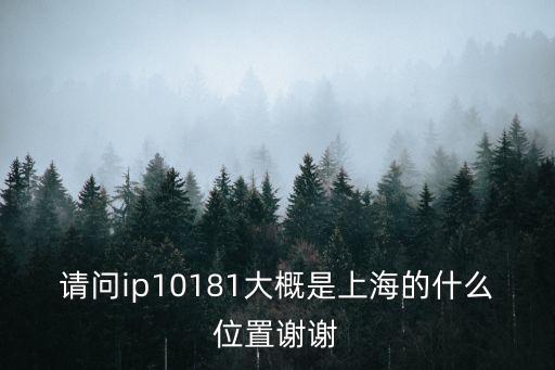 請問ip10181大概是上海的什么位置謝謝
