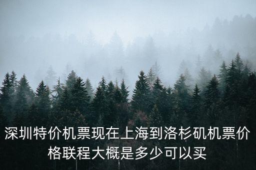 深圳特價機(jī)票現(xiàn)在上海到洛杉磯機(jī)票價格聯(lián)程大概是多少可以買