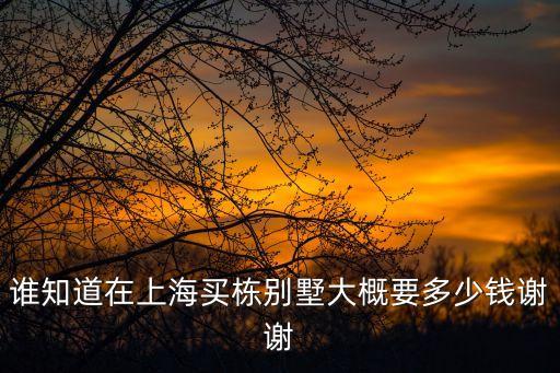 上海市太陽島別墅區房價，誰知道在上海買棟別墅大概要多少錢謝謝