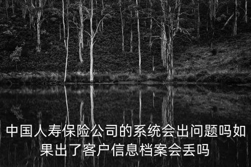 中國人壽保險(xiǎn)公司的系統(tǒng)會(huì)出問題嗎如果出了客戶信息檔案會(huì)丟嗎