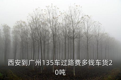西安到廣州135車過路費(fèi)多錢車貨20噸