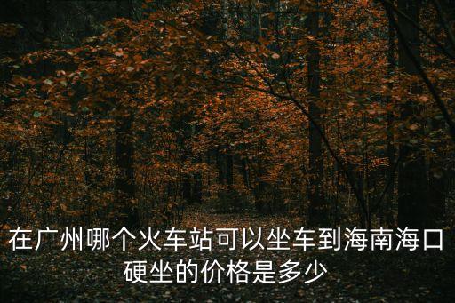 廣州怎么做火車去海南，在廣州哪個(gè)火車站可以坐車到海南海口硬坐的價(jià)格是多少