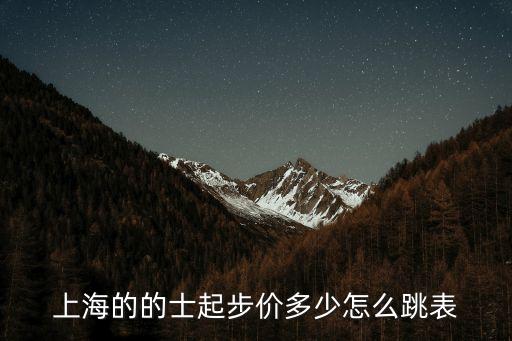 上海市快車怎么收費標準，上海快的打車多少錢