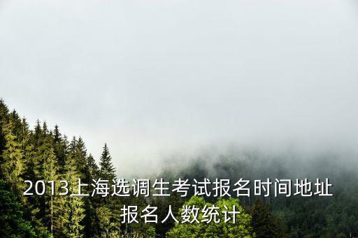 2013上海選調生考試報名時間地址 報名人數統計
