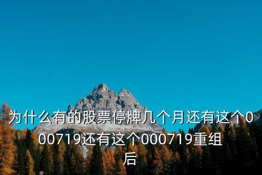 為什么有的股票停牌幾個月還有這個000719還有這個000719重組后