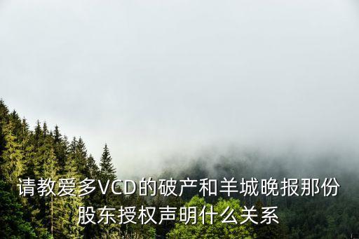 請教愛多VCD的破產和羊城晚報那份股東授權聲明什么關系