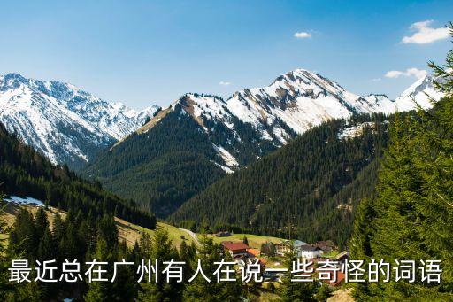 最近總在廣州有人在說一些奇怪的詞語