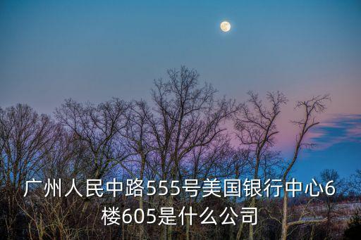 廣州人民中路555號美國銀行中心6樓605是什么公司