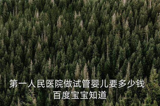 第一人民醫院做試管嬰兒要多少錢  百度寶寶知道