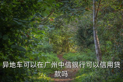 異地車可以在廣州中信銀行可以信用貸款嗎