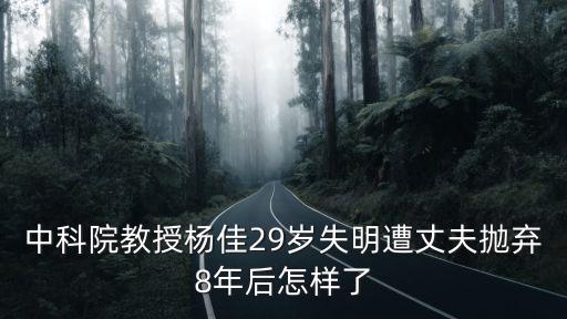 中科院教授楊佳29歲失明遭丈夫拋棄8年后怎樣了