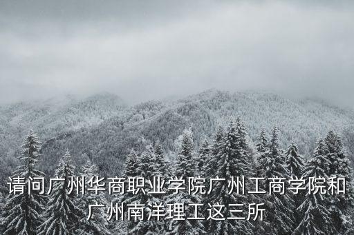 請問廣州華商職業(yè)學院廣州工商學院和廣州南洋理工這三所