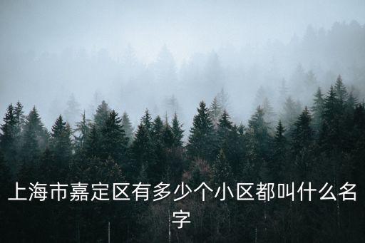 上海市嘉定區有多少個小區都叫什么名字