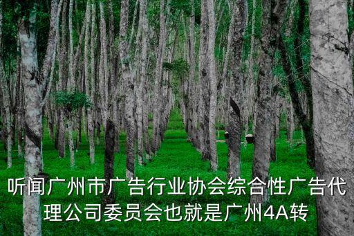 聽聞廣州市廣告行業(yè)協(xié)會綜合性廣告代理公司委員會也就是廣州4A轉