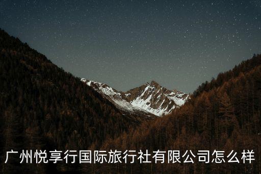 廣州悅享行國(guó)際旅行社有限公司怎么樣