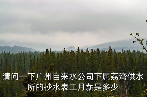 請問一下廣州自來水公司下屬荔灣供水所的抄水表工月薪是多少